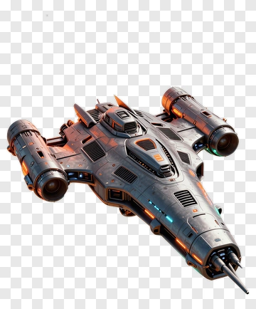 Futuristic Spacecraft In Energy Ring PNG