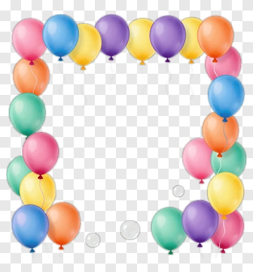 Colorful Balloons Forming A Frame PNG
