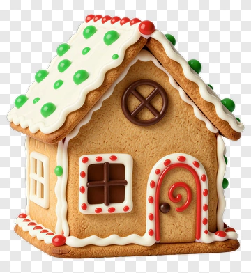 Gingerbread House With Icing Decorations PNG