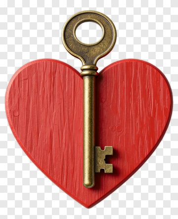 Red Heart With Key PNG