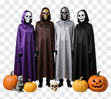 Four Halloween Death Costumes PNG
