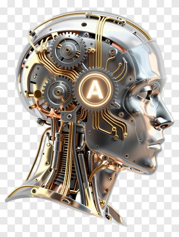 Robot Head With AI Symbol PNG