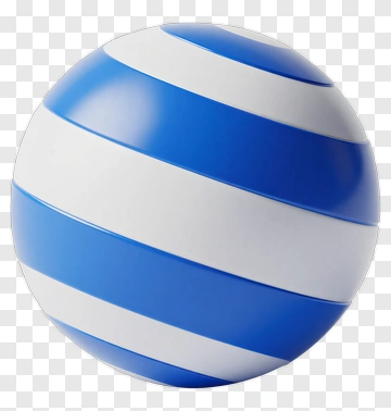 Striped Blue And White Sphere PNG