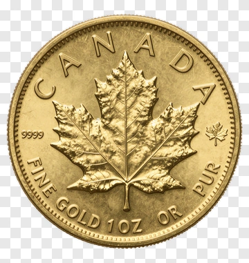 Canadian Gold Coin With Maple Leaf PNG