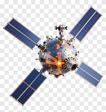 Spacecraft With Solar Panels PNG