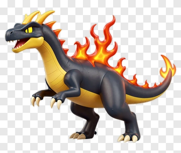 Yellow And Black Fire Dragon Toy PNG