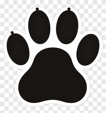 Black And White Paw Print PNG