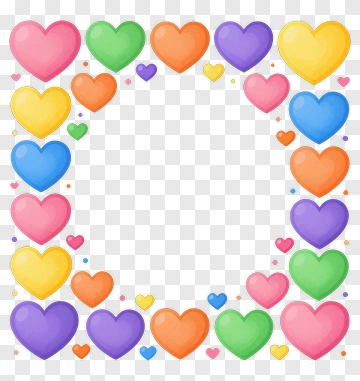 Rainbow Hearts Border PNG