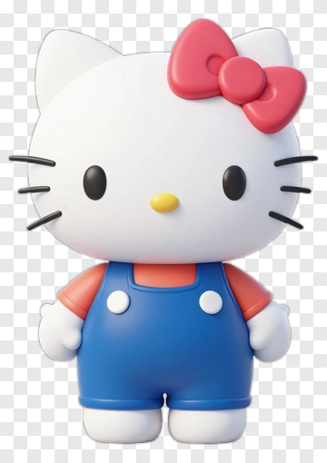 Hello Kitty In Overalls PNG