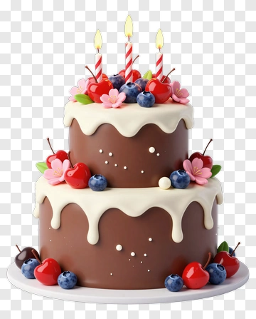 Chocolate Birthday Cake With Candles PNG