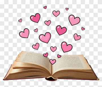 Book With Floating Hearts PNG