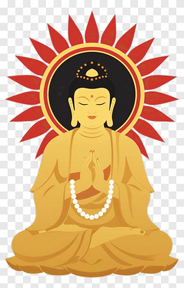 Golden Buddha In Meditative Pose PNG