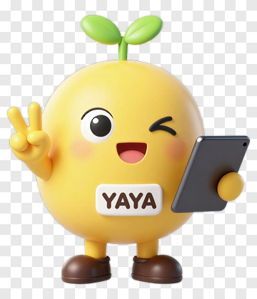 Yellow Cartoon Character YAYA Winking PNG