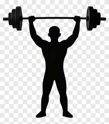 Weightlifter Lifting Barbell Silhouette PNG