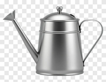 Silver Watering Can PNG