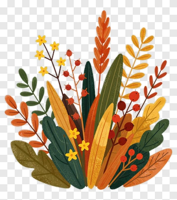 Autumn Foliage And Berry Cluster PNG