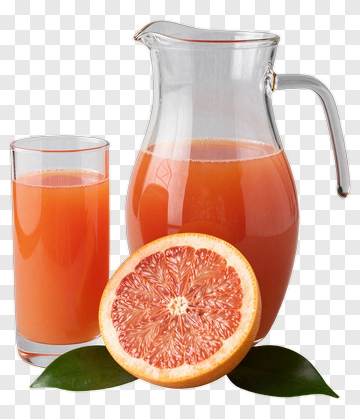 Grapefruit Juice With Pitcher And Glass PNG