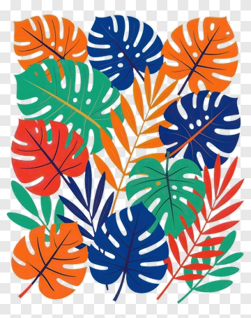 Tropical Leaves Pattern PNG