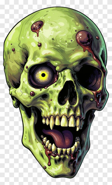 Zombie Skull With Blood PNG