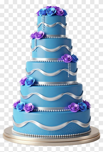 Blue And Purple Wedding Cake PNG