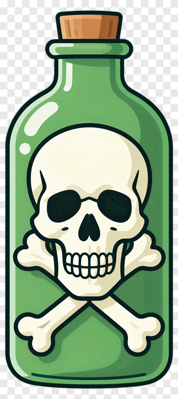 Poison Bottle With Skull And Crossbones PNG