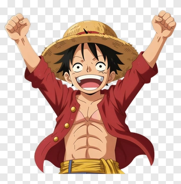 Monkey D Luffy Cheering With Fists Up PNG
