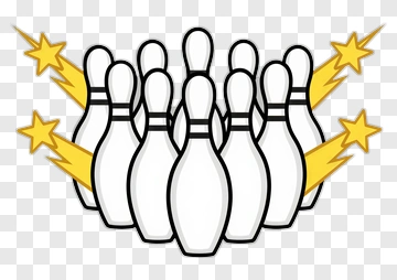 Bowling Pins With Sparkling Stars PNG