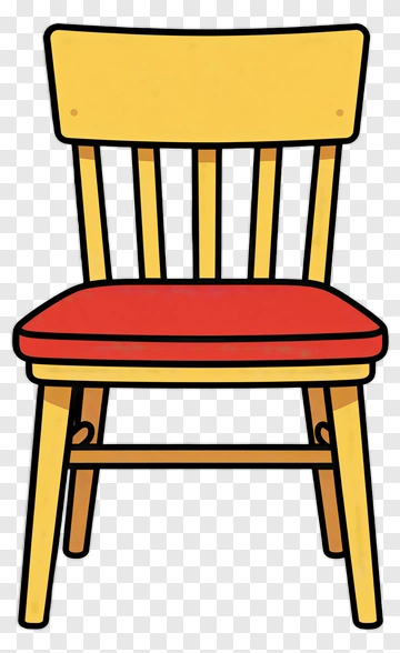 Yellow Chair With Red Seat PNG