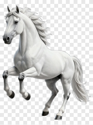 White Horse In Motion PNG