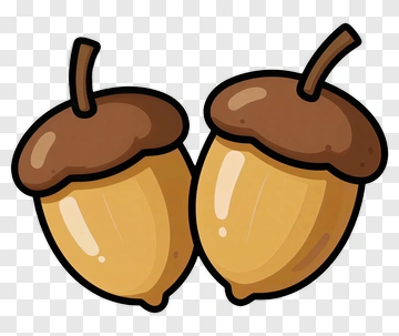 Two Cartoon Acorns PNG