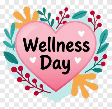 Wellness Day Heart Design PNG