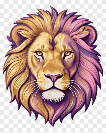 Lion With Colorful Mane PNG