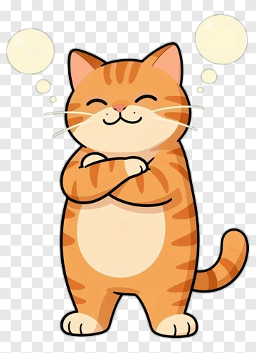 Happy Orange Cat PNG