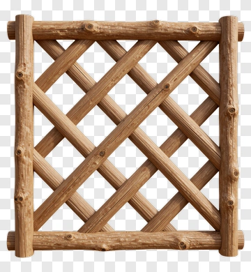 Wooden Lattice Garden Trellis PNG