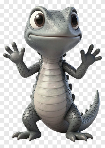 Cute Gray Gecko PNG