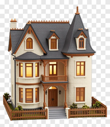 Victorian Style Model House PNG