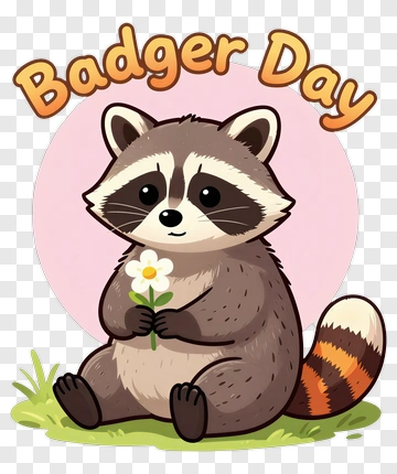 Raccoon Holding A Flower PNG