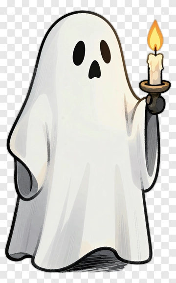 Ghost Holding Candle PNG
