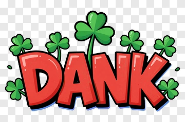 Dank Text With Shamrocks PNG