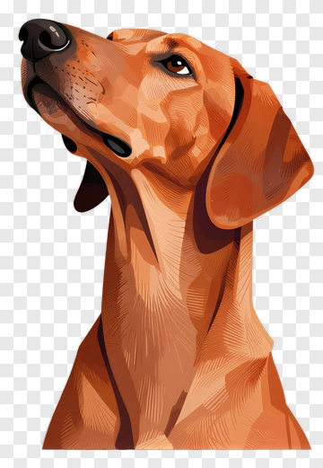 Orange Dog Portrait PNG