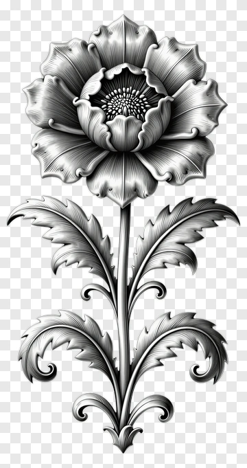 Ornamental Flower Design PNG