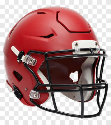 Red Football Helmet With Black Face Mask PNG