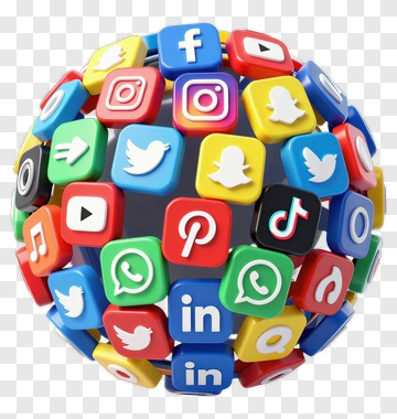Sphere Of Social Media Icons PNG