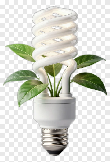 Compact Fluorescent Lamp With Plant PNG