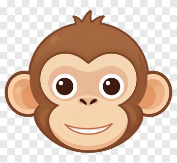 Cute Monkey Face PNG