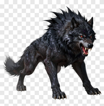 Fierce Black Wolf Monster PNG