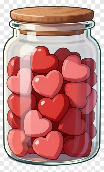 Heart Jar Filled With Love PNG