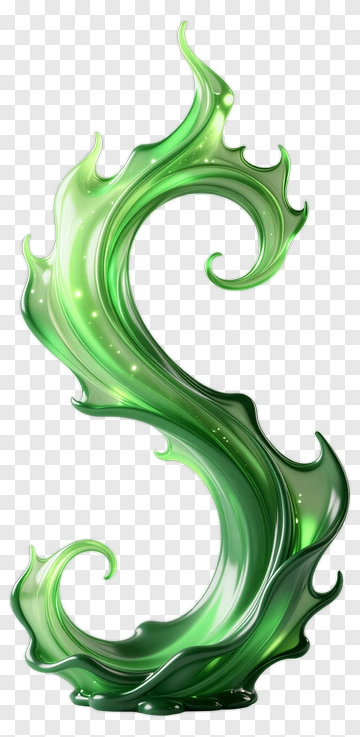 Green Flame Sculpture PNG