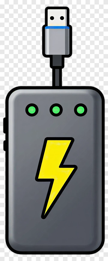 USB Charger With Lightning Symbol PNG