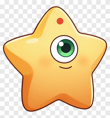 Cute Star Character With Green Eye PNG